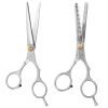 Professional Hair Cutting Scissors Set Hairdressing Salon Barber Shears Scissors w/ PU Leather Case