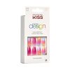 KISS Salon Design Short Coffin Glue-On Nails, Glossy Light Multicolored, 'The Motto', 24 Ct. - KISS USA
